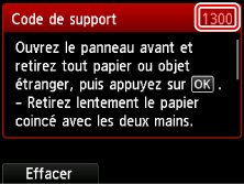 figure : Écran de message d'erreur